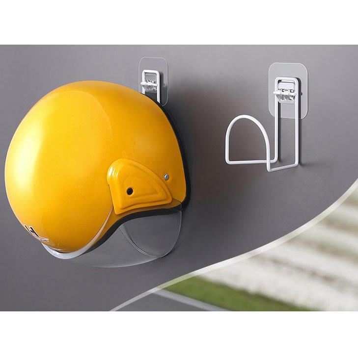 Suporte de metal autocolante para capacete sem perfuração